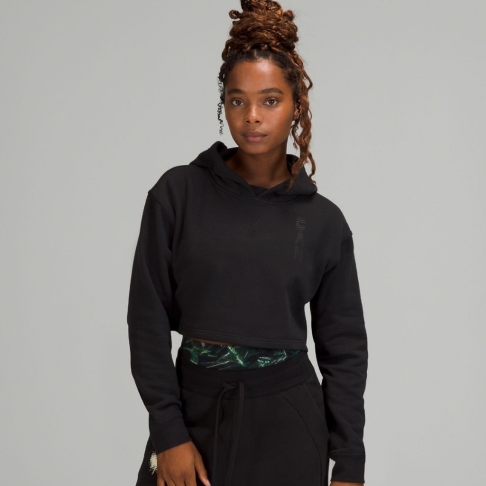 Lululemon NWT Team Canada All Yours Cropped Hoodie Black